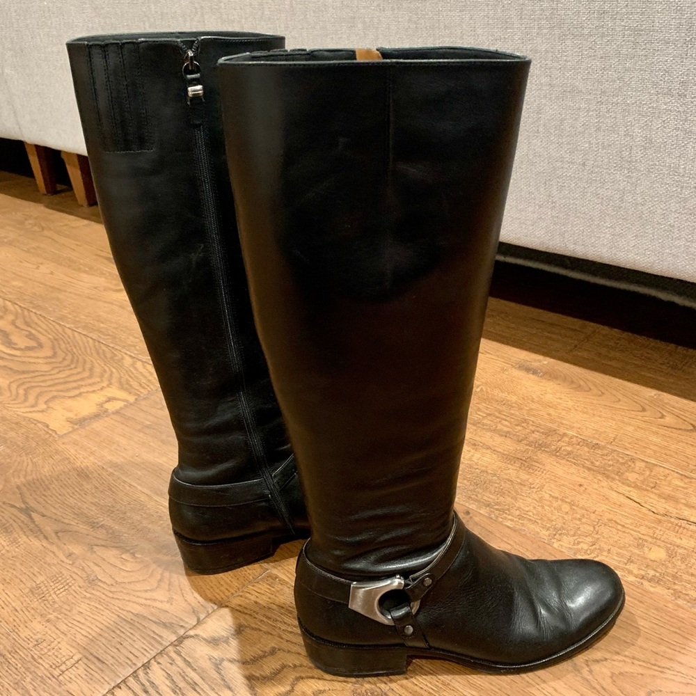 Via Spiga Black Kacey Riding Boots size 8.5